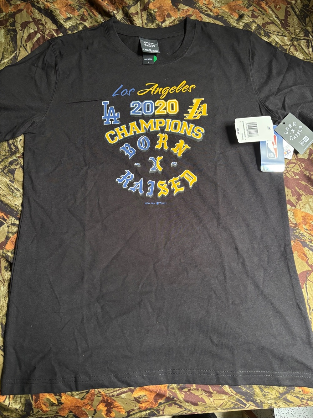 BORN X RAISED Black LA 2020 Champions Graphic Tee